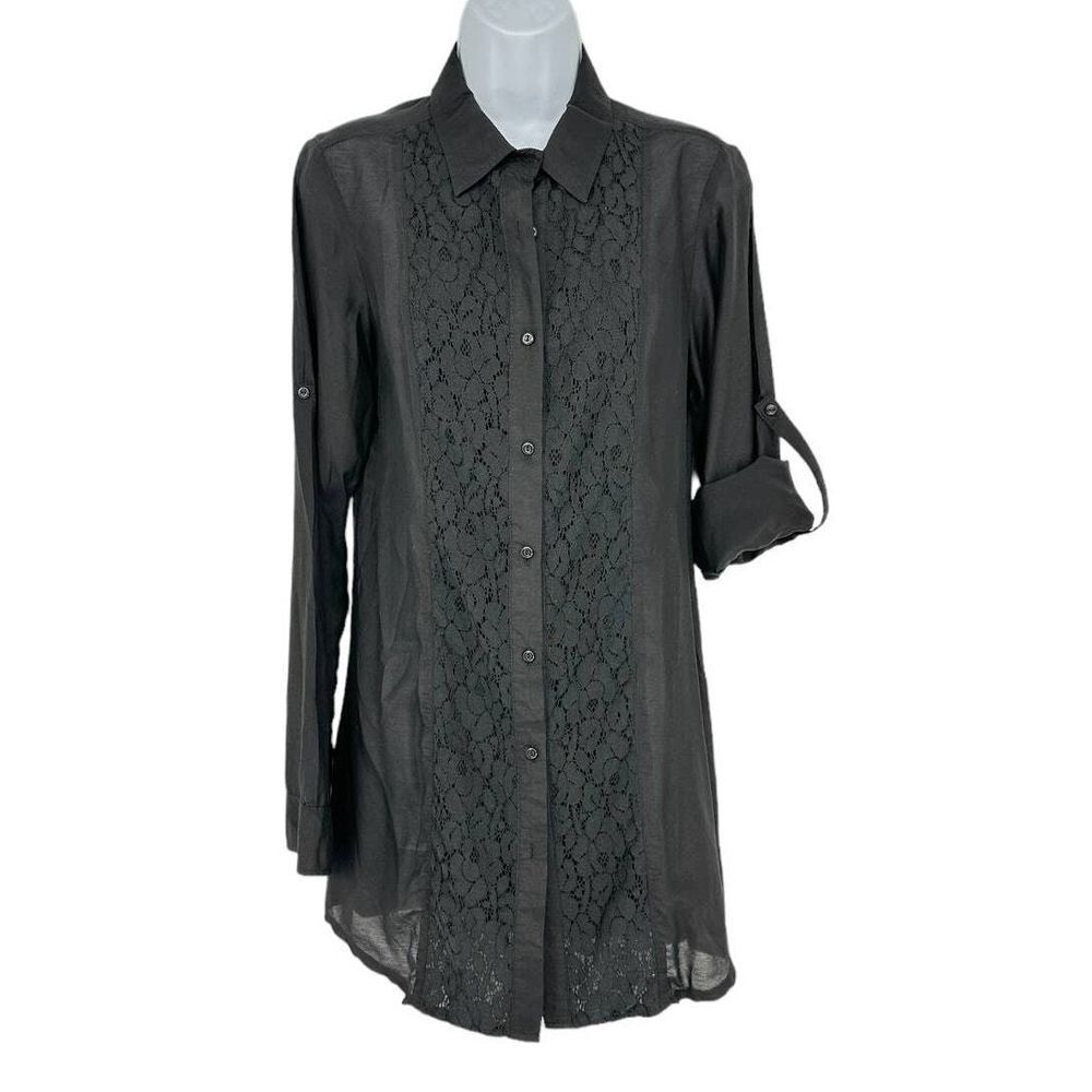 Monoreno Women's SZ S NWT Silk‎ Blend Semi-Sheer Woven Black Mini Dress/Long Top